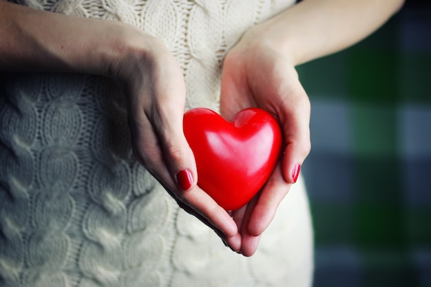 Cuore di San Valentino a mano femminile