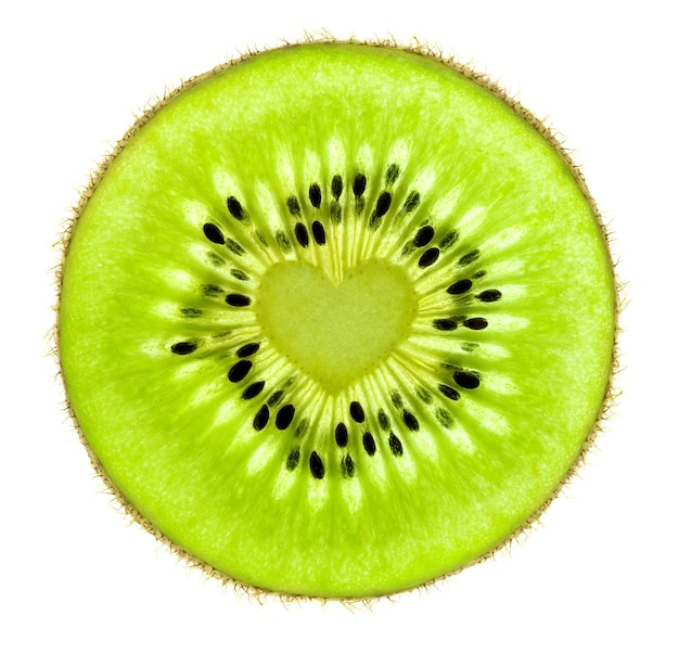 Cuore di un kiwi Super Macro retroilluminato