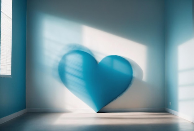 cuore dipinto di blu sulla parete