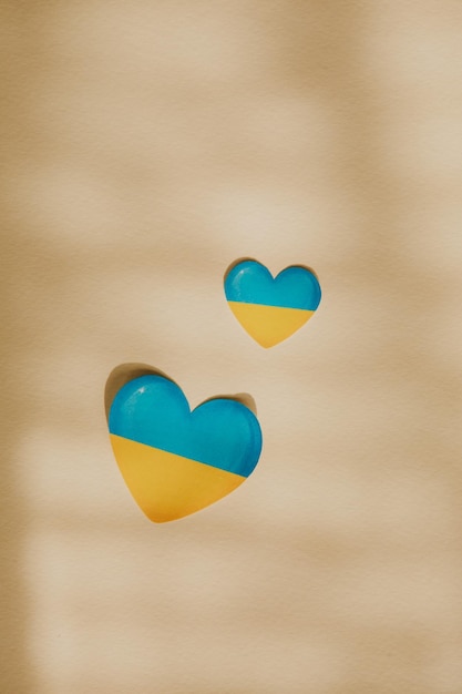 Cuore gialloblu Bandiera dell'Ucraina Siamo per la pace