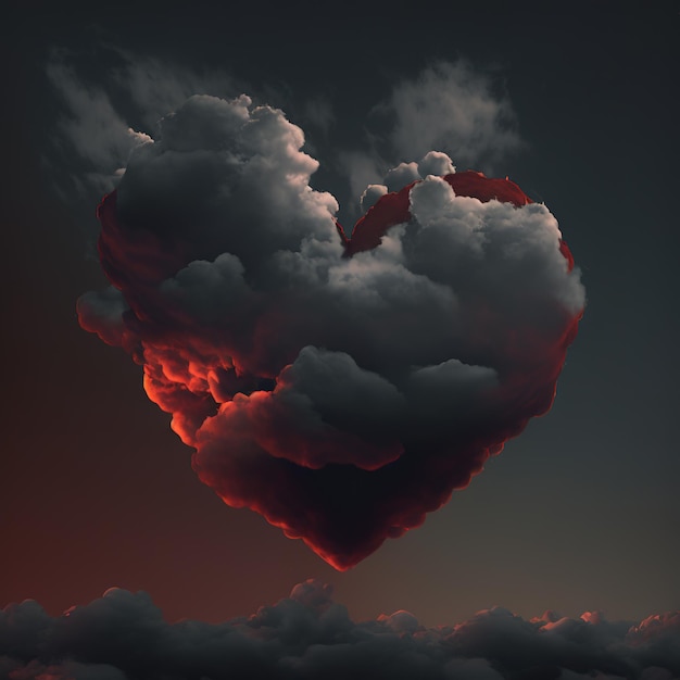 Cuore nella tempesta Rendering AI