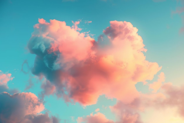 Cuore nuvoloso isolato Cuore rosa forma nuvolosa in cielo blu Design di matrimonio Carta di San Valentino