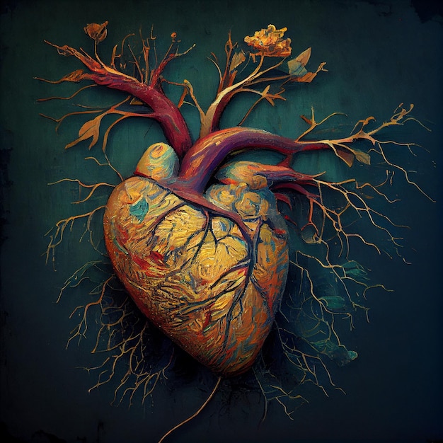 Cuore reale astratto forma di cuore realistico amore illustrazione 3d render sfondo