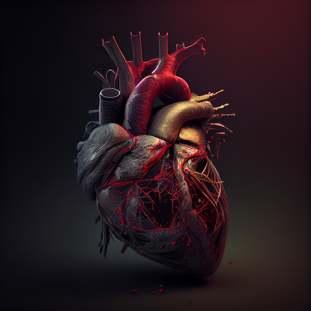 Cuore reale astratto forma di cuore realistico amore illustrazione 3d render sfondo