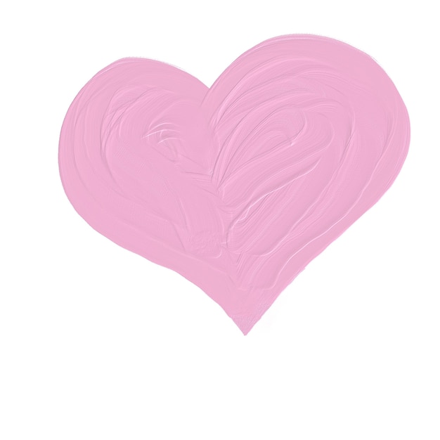 Cuore rosa disegnato su sfondo bianco