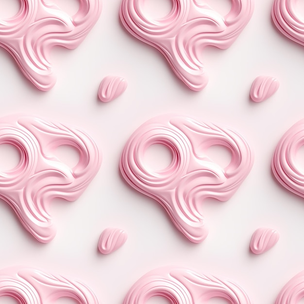 cuore rosa estruso su una plastilina semplice Modello senza cuciture