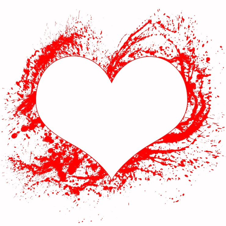 Foto cuore rosso astratto su sfondo bianco