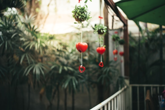 Cuore rosso sullo sfondo della natura.