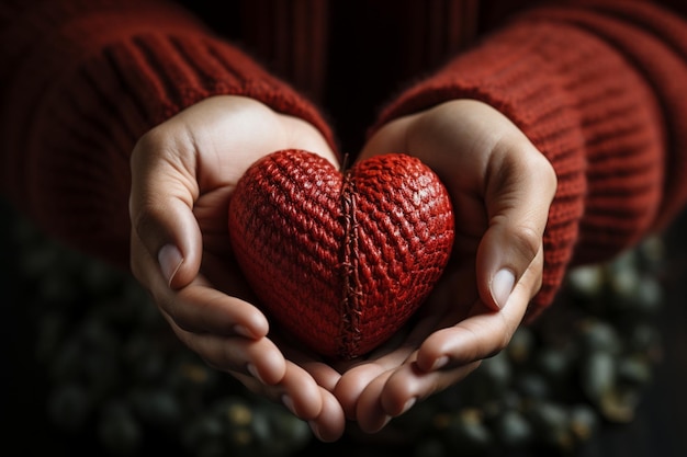 Cuore rosso tenuto da mani maschili a significare emozioni sentite