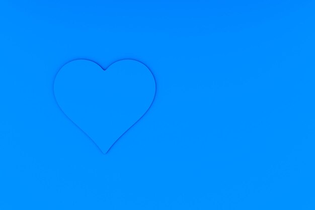 Cuore su sfondo blu un simbolo del rendering love3D