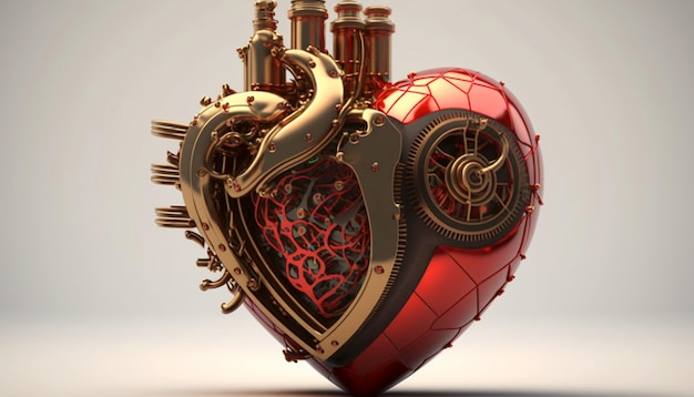 Cuore umano Steampunk IA generativa