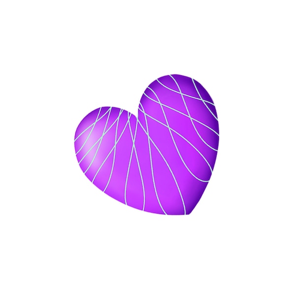 Cuore viola su sfondo bianco Design di San Valentino