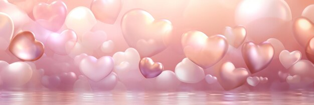 Cuori astratto sfondo in colori rosa pastello Happy Valentine39s Day Banner modello d'amore