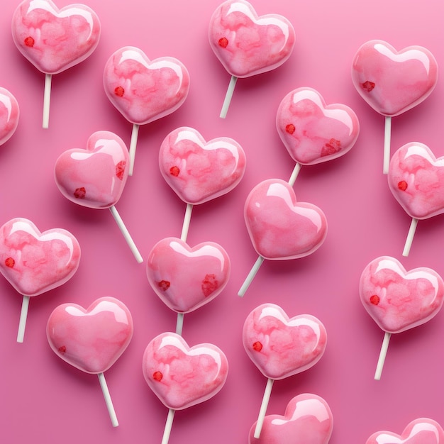 Cuori bianchi su sfondo rosa barbie San Valentino IA generativa