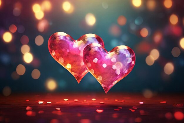 Cuori bokeh vibranti Ideali per biglietti di San Valentino e disegni romantici