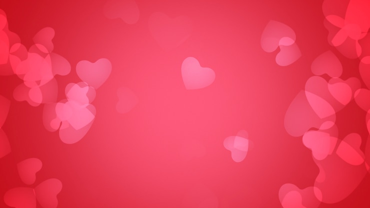 Foto cuori romantici su sfondo rosso. buon augurio per le vacanze di san valentino. illustrazione 3d di stile lussuoso ed elegante