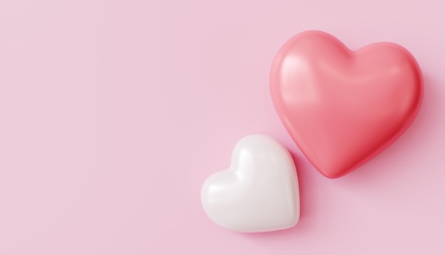 Cuori rosa e bianchi su uno sfondo rosa Amore Romanza San Valentino