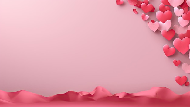 cuori rosa su sfondo rosa spazio di copia