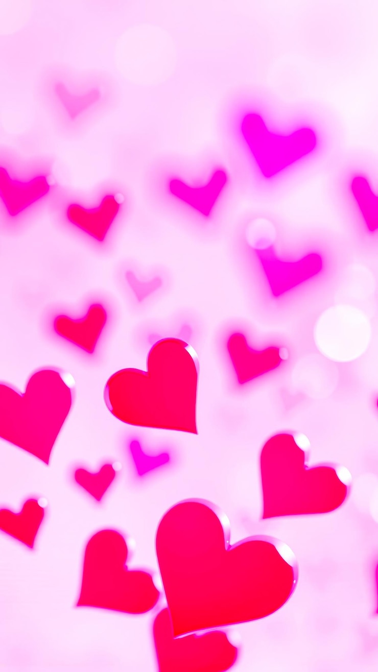 Foto cuori rosa sullo sfondo sfocato