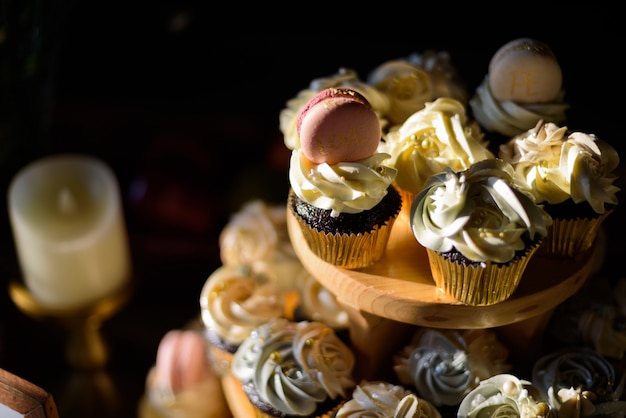 cup cake, torta bianca con panna