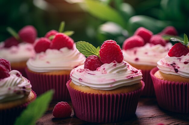 Cupcake al limone al lampone con glassa al burro