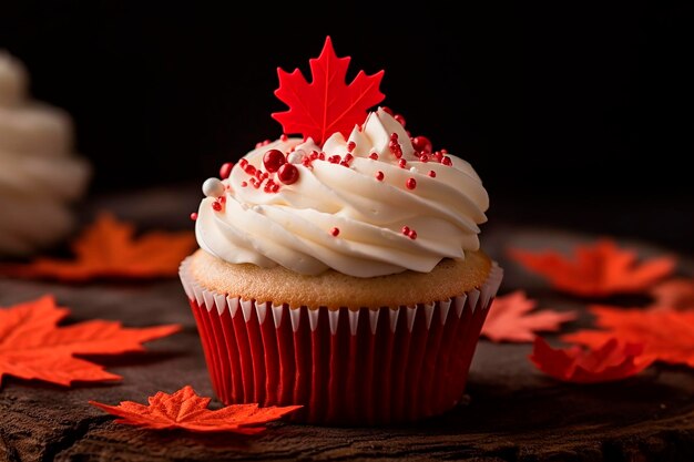 Cupcake canadese a tema rosso e bianco