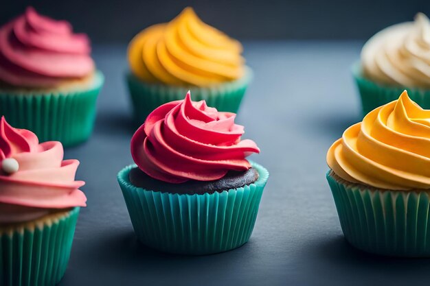 cupcake colorati con deliziosi