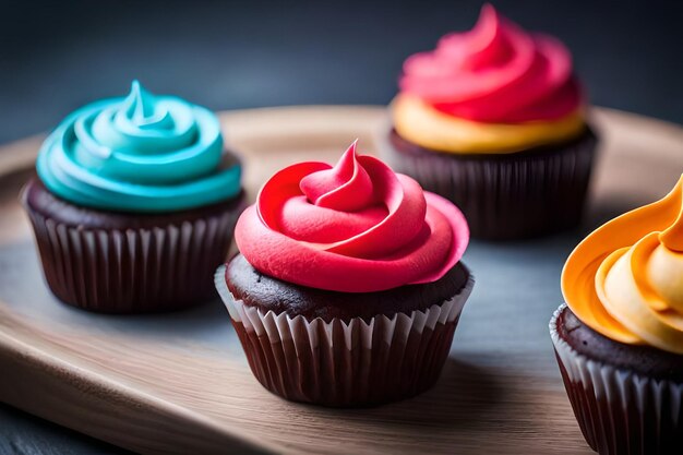 cupcake colorati con deliziosi