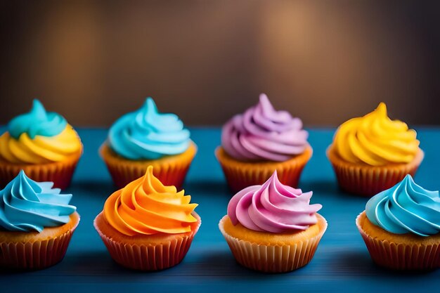 cupcake colorati con deliziosi