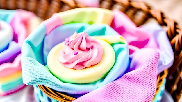 Cupcake colori pastello alimenti pic-nic illustrazione