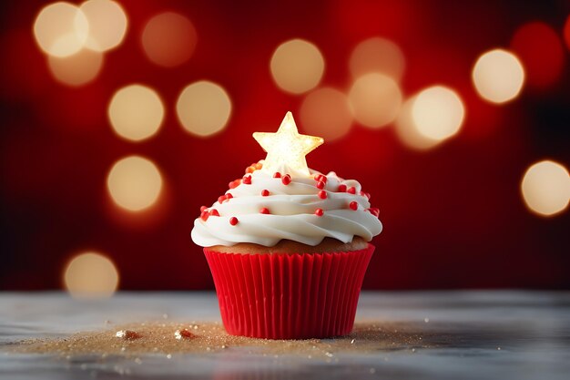 Cupcake da dessert di Natale con le stelle