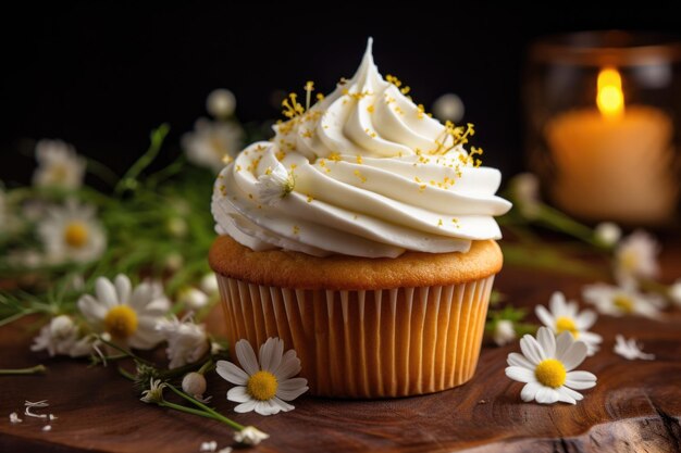 Cupcake decorati con fiori e margherite