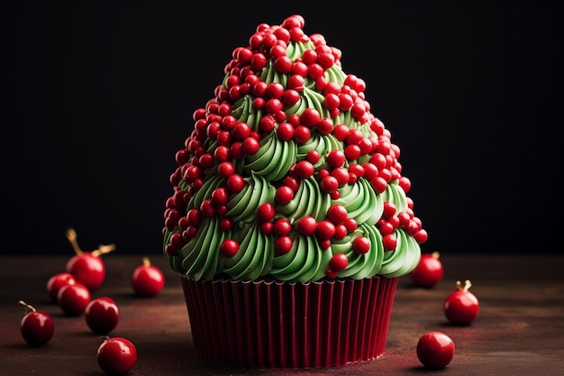 Cupcake dell'albero del dessert di Natale