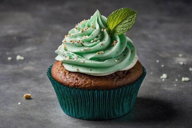 Cupcake di cioccolato alla menta con spruzzate