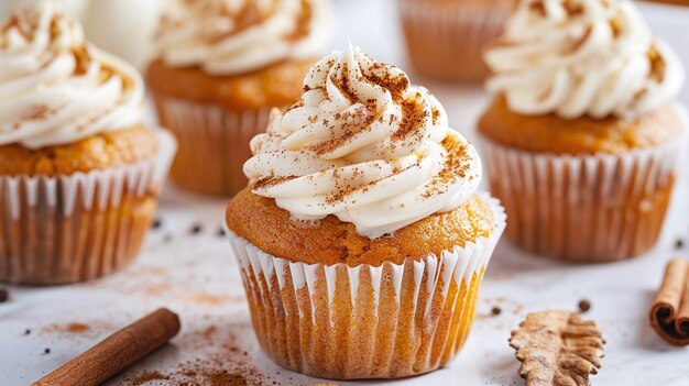 Cupcake di zucca con crema di formaggio e cannella