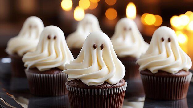 Cupcake fantasma per la festa di Halloween