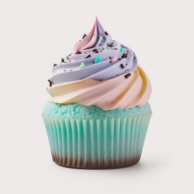Cupcake isolare su sfondo bianco IA generativa