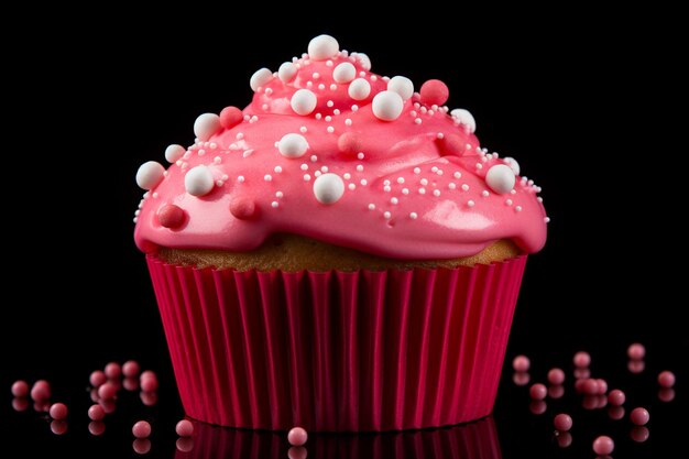 Cupcake rosa dolce vista anteriore