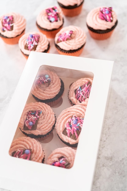 Cupcakes al cioccolato e fragole