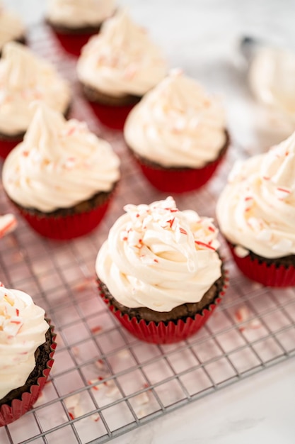 Cupcakes al cioccolato e menta piperita