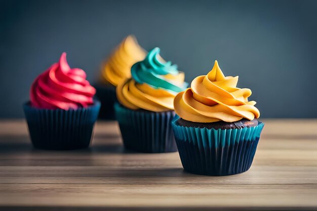 cupcakes colorati con deliziosi