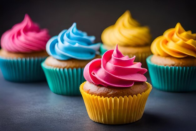 cupcakes colorati con deliziosi