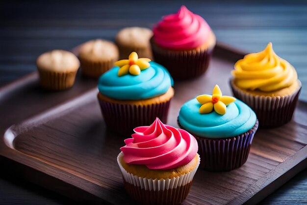 cupcakes colorati con deliziosi