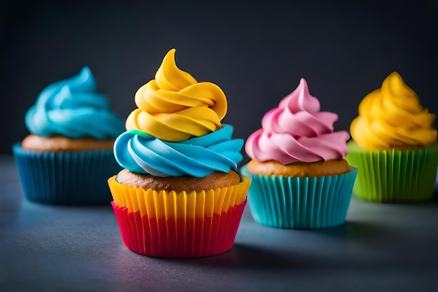 cupcakes colorati con deliziosi