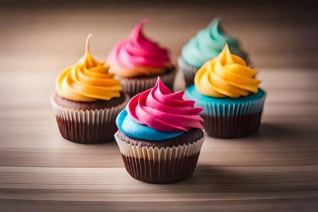 cupcakes colorati con deliziosi