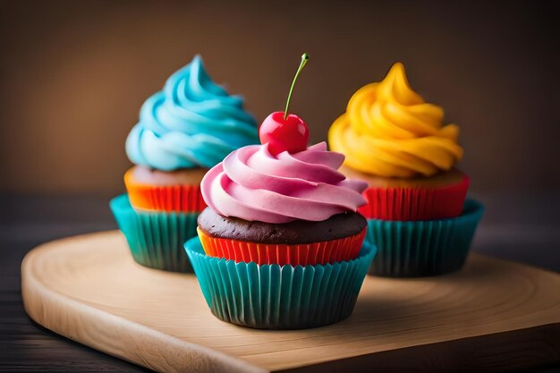 cupcakes colorati con deliziosi