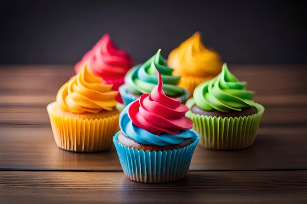 cupcakes colorati con deliziosi