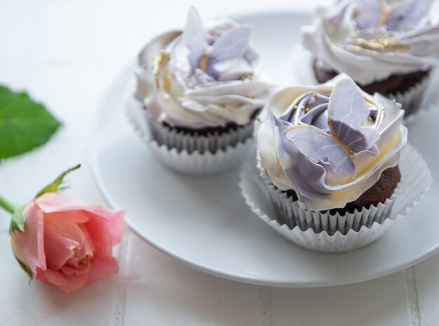 Cupcakes con decorazioni a farfalla