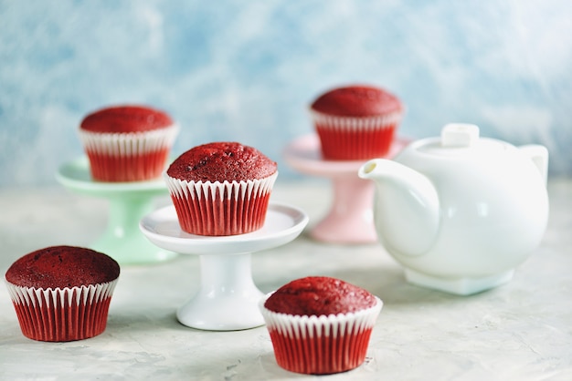 Cupcakes di velluto rosso fatti in casa