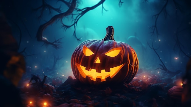 Cupo sfondo di Halloween con spooky zucche spooky Halloween haunted mansion Male casa pressoché